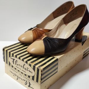 1960s Florsheim color block leather pumps sz 5.5